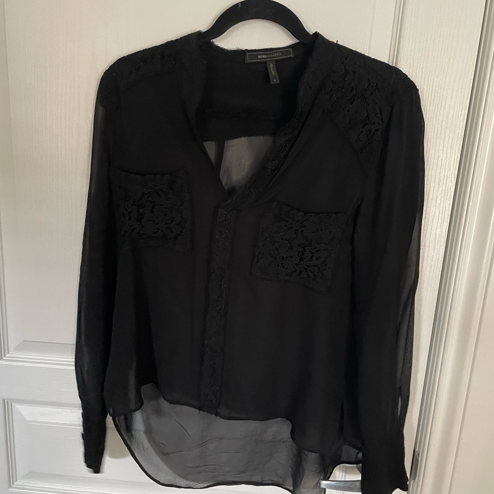 Sheer black blouse